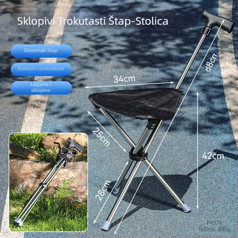 Treća generacija univerzalne prijenosne vanjske stolice sa štakama, višenamjenske sklopive hodalice s dvostrukom namjenom i stolice sa štakama za starije osobe