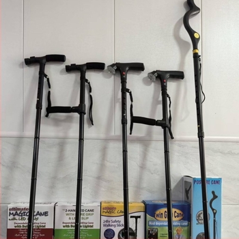 Štap za hodanje s protukliznim efektom, četveronožne štake, teleskopske sklopive lagane štake od aluminijske legure, višenamjenske štake s podešavanjem svjetla