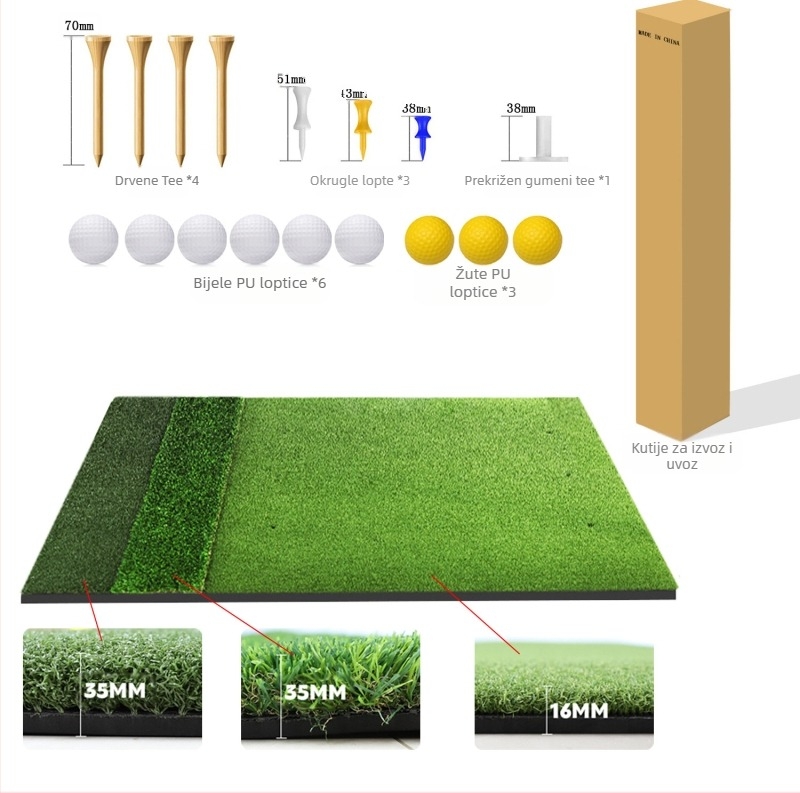 Izravna opskrba tvornice preko granice vruća prostirka za golf na otvorenom, prostirka za golf, prostirka za golf