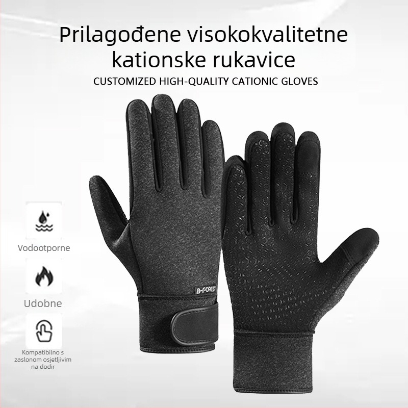 Rukavice za jahanje za jesenske i zimske sportove na otvorenom, tople flisom podstavljene, vodootporne, neklizajuće, s zaslonom osjetljivim na dodir, za muškarce i žene