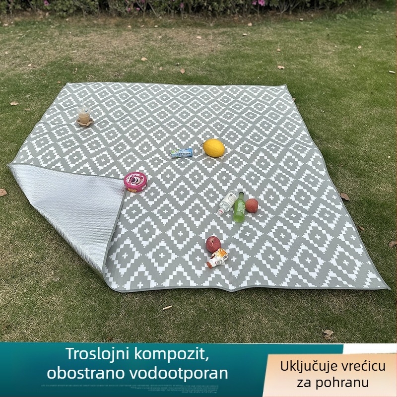 Zadebljana prostirka za piknik, vanjska prijenosna prostirka za piknik u boji, poznata na internetu, aluminijska folija, prostirka otporna na vlagu, jednokratna prostirka za šator