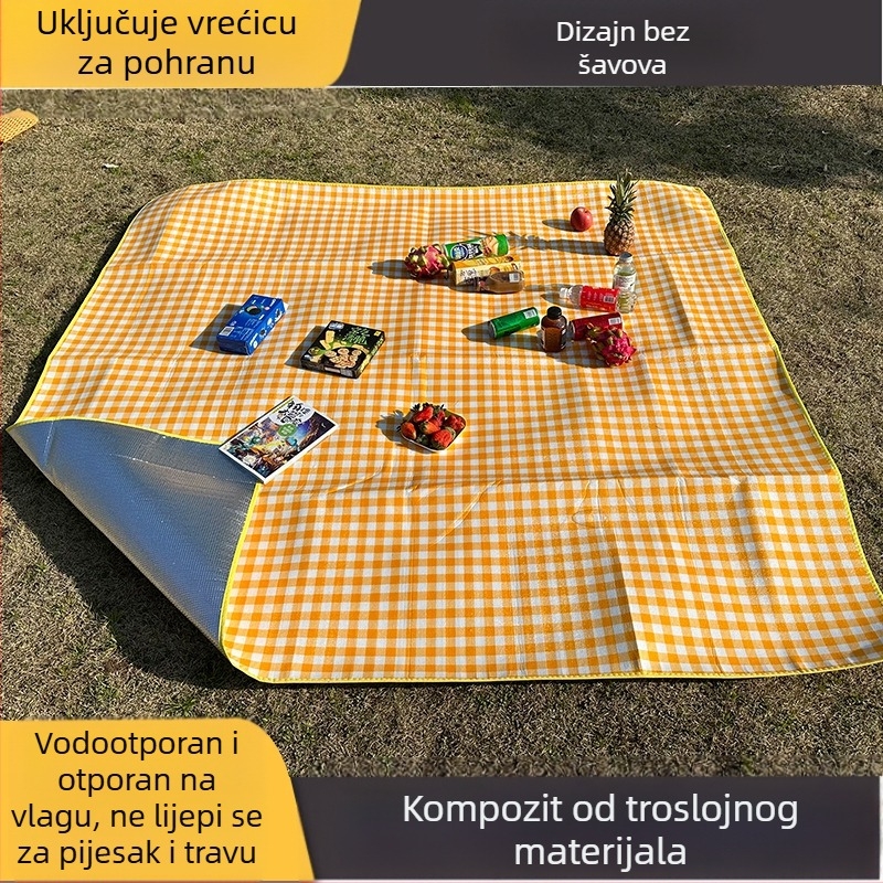 Zadebljana prostirka za piknik, vanjska prijenosna prostirka za piknik u boji, poznata na internetu, aluminijska folija, prostirka otporna na vlagu, jednokratna prostirka za šator
