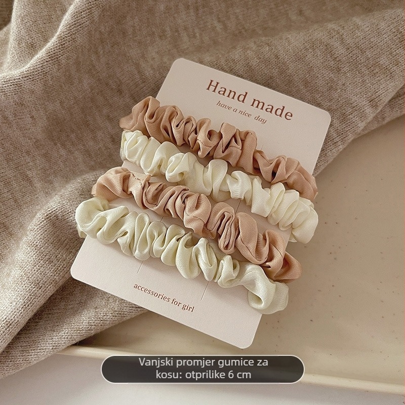 Slip Basic Color Suit Tanko crijevo Gumica za kosu Satin Elegantni Mali Set od Četverodijelni Set Gumica za Kosu Gumica za Kosu Uže za Kosu Dodaci za Kosu