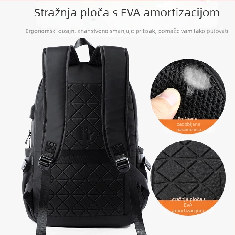 Obrada Modni jednostavni ruksak Muški trendi juniorski srednjoškolac školska torba putni ruksak 16 inča računalna torba muška torba