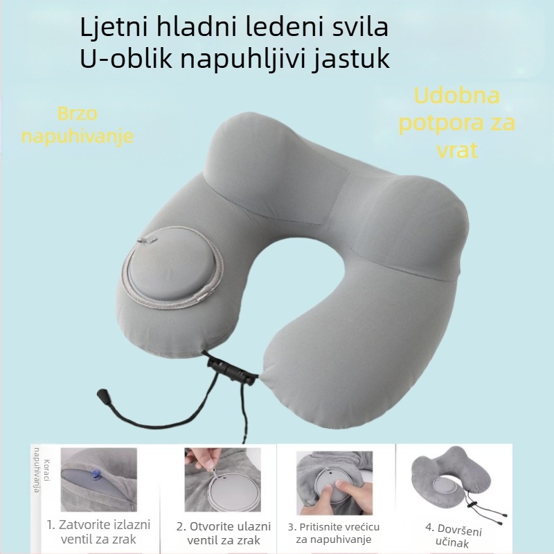 Napuhljivi jastuk za press hump, uredski jastuk za dom, jastuk za vrat, sklopivi jastuk za putovanja i avion, prijenosni jastuk za automobil