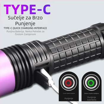 60W svjetiljka s ljubičastim svjetlom visoke snage, UV crno ogledalo, ljubičasto svjetlo, veleprodaja nakita, fluorescentno protiv krivotvorenja, otkrivanje mrlja od ulja 365Nm