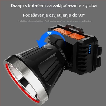 LED senzorska svjetiljka za glavu, snažno svjetlo, vanjska punjiva ribolovna svjetiljka, prijenosna i punjiva rudarska svjetiljka za glavu