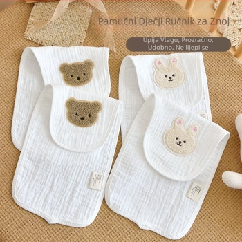 Dječji ručnik od čistog pamuka koji upija znoj, četveroslojni ručnik za leđa s gazom za bebe, prozračni ručnik za dječju vrtiću koji izolira znoj i zaustavlja znojenje.