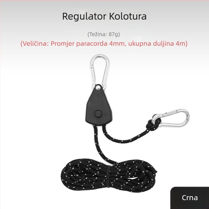 Držač za vanjski regulator remenice, metalni remen za dizanje, reflektirajući konop za vjetar, podebljano uže za nadstrešnicu, kišobran 4 mm