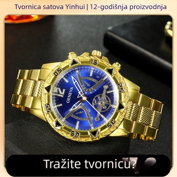 Prekogranični najprodavaniji muški satovi, remen od legiranog čelika, moderni vrhunski poslovni satovi, veliki brojčanik vrhunske kvalitete