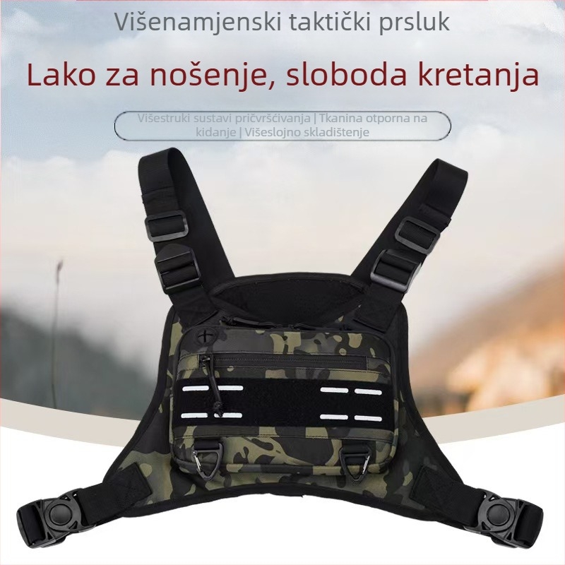 Vanjska taktička torba za prsa Muška višenamjenska torba za trening trčanje teretana Funkcionalna torba za prsluk Vojna torba za ventilatore Taktička torba za prsluk