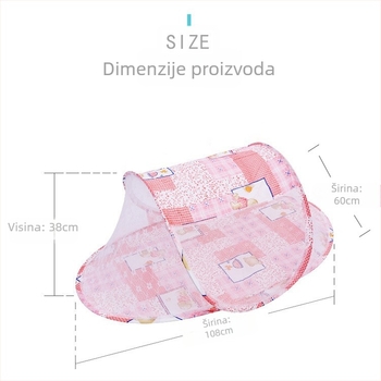 Dječja sklopiva mreža protiv komaraca, mreža protiv komaraca za bebe, bez ugradnje, mreža protiv komaraca u obliku crtanog broda, mreža protiv komaraca s patentnim zatvaračem