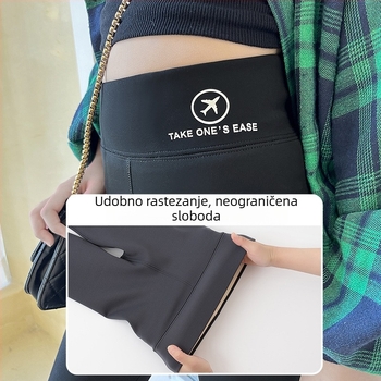 Jesenske i zimske tanke baršunaste dječje hlače s motivom morskog psa, djevojačke tajice, vanjska odjeća, visokoelastične, uske, tople, jednodijelne baršunaste Barbie hlače visokog struka