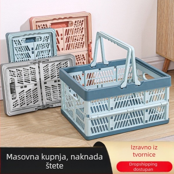 Sklopiva prijenosna košara za kupovinu namirnica preko granica, prijenosna plastična košara za piknik, kućna košara za voće, košara za povrće, košara za pohranu
