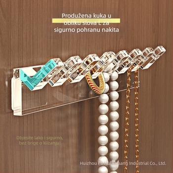 Zidni stalak za nakit s ogledalom i stražnjom stranom vrata ormarića, viseći lanac za naušnice s kukama, kuke za nizove i lančiće, protiv zapetljavanja, bez bušenja