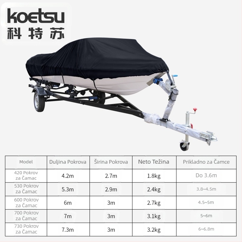 Koetsu Carotsu navlaka za brod, gliser, podmornica, navlaka za prašinu, zaštita od sunca, navlaka za brod, zaštitna navlaka od oxfordske tkanine 420D