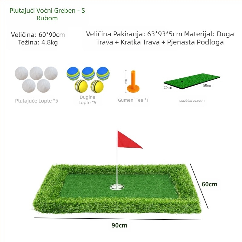 Mini golf vodeni teren za vježbanje patiranja na otvorenom, plutajući teren za golf, simulacijski teren za golf