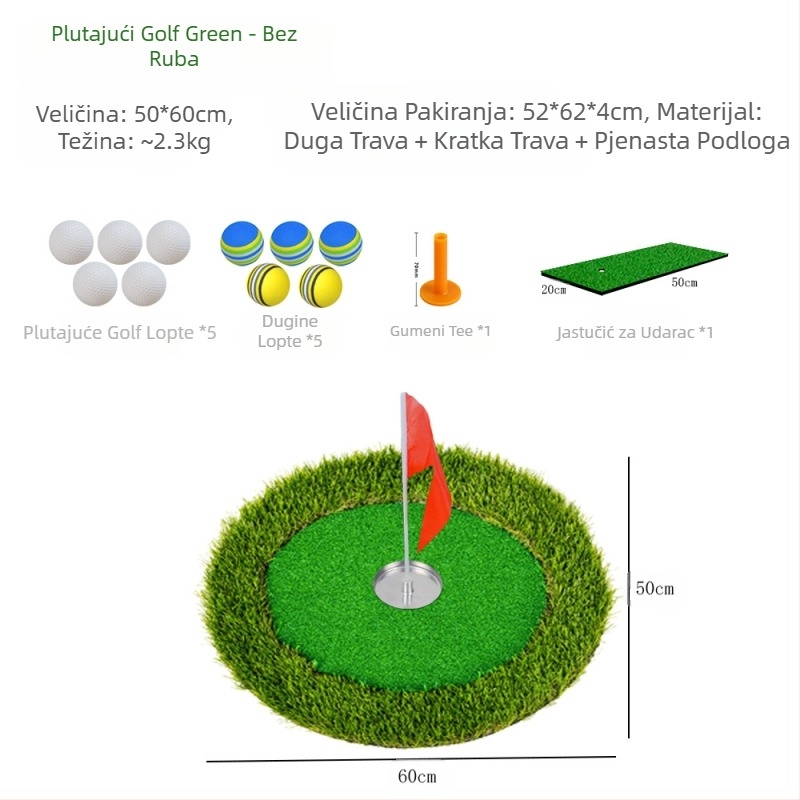 Mini golf vodeni teren za vježbanje patiranja na otvorenom, plutajući teren za golf, simulacijski teren za golf