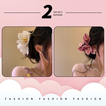 Kopča za kosu za stražnji dio glave, Kosa ranog proljeća, Ultrarealistična kopča s teksturom vile, Kopča u obliku kandži morskog psa, Kopča s cvijetom orhideje za punđu