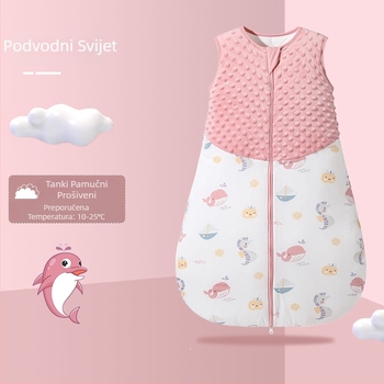 Bazai Rabbit prekogranična proljetna i jesenska dječja pamučna vreća za spavanje u obliku prsluka otporna na udarce za novorođenčad