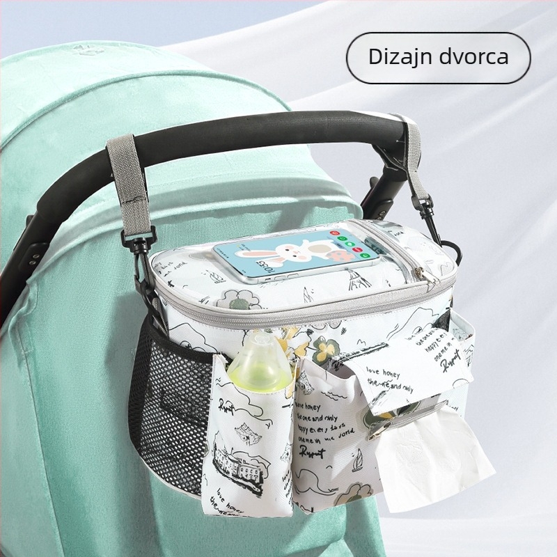 Torba za mame, modna lagana viseća torba za dječja kolica, torba za pohranu, hodajuća torba za pohranu dječjih artefakata, torba za rame, vanjska torba za majku i bebu