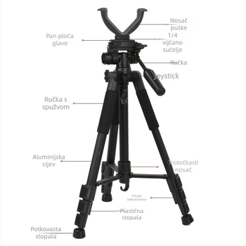 Tronožac od aluminijske legure. 5 m stajaća platforma za lov, vanjsko promatranje ptica, Yuntai potpora, teleskopski nosač za vježbanje na podu.