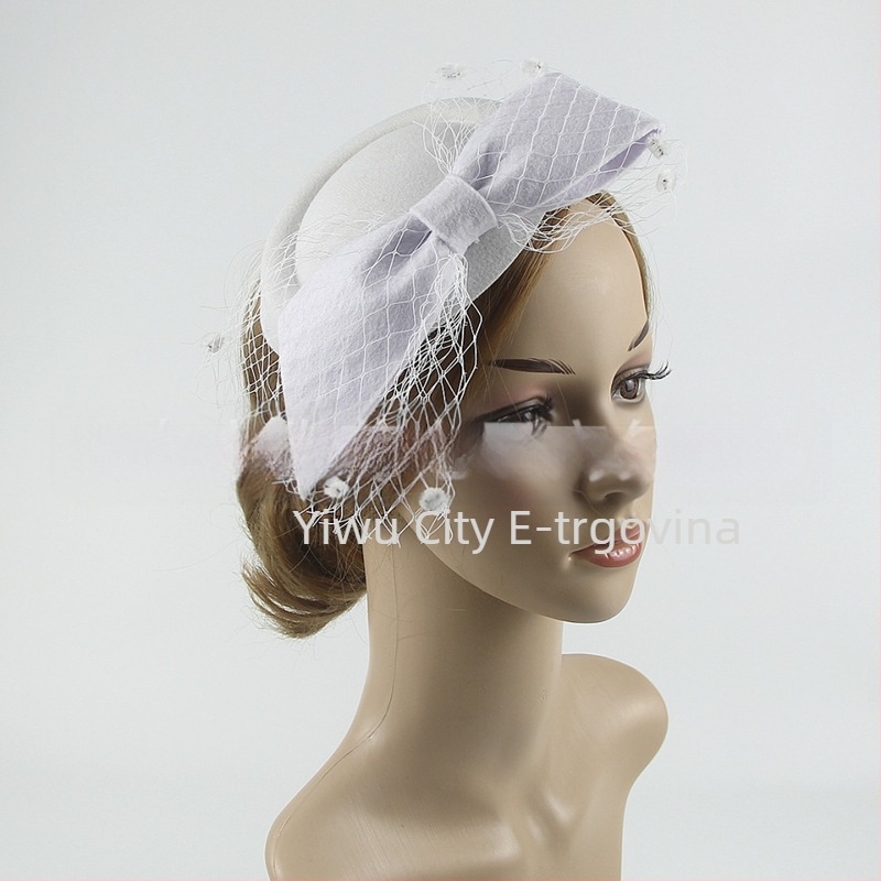 Amazon Supply Retro Mali Topper Šešir Pokrivalo za glavu Britanski Francuski Mašna Mrežasti Šešir Scenic Show Kosa Dodaci Žene