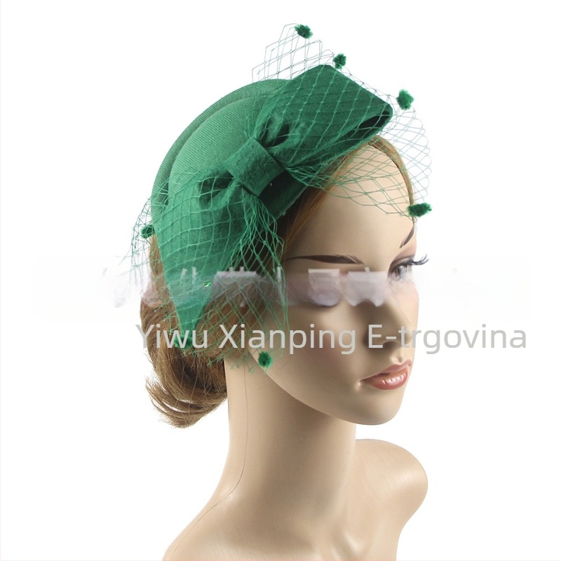 Amazon Supply Retro Mali Topper Šešir Pokrivalo za glavu Britanski Francuski Mašna Mrežasti Šešir Scenic Show Kosa Dodaci Žene