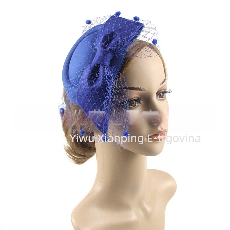 Amazon Supply Retro Mali Topper Šešir Pokrivalo za glavu Britanski Francuski Mašna Mrežasti Šešir Scenic Show Kosa Dodaci Žene