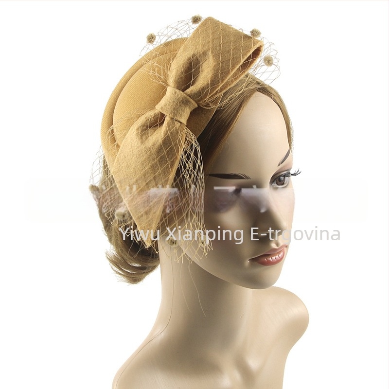 Amazon Supply Retro Mali Topper Šešir Pokrivalo za glavu Britanski Francuski Mašna Mrežasti Šešir Scenic Show Kosa Dodaci Žene