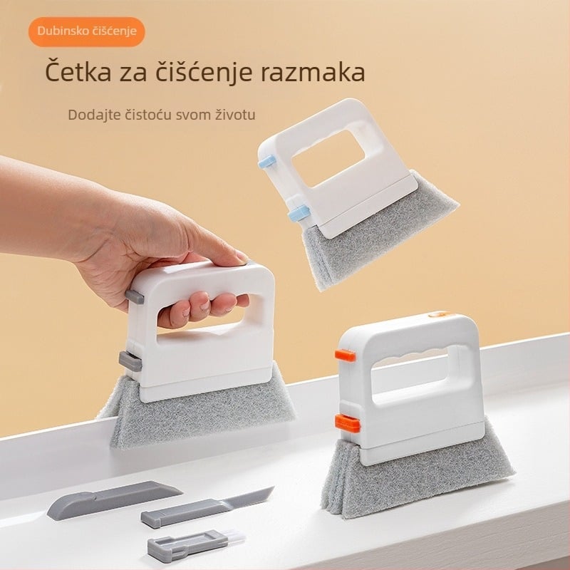 Četka za prozore četiri u jednom, četka za čišćenje utora prozora, alat za čišćenje utora prozora, razmak utora prozora, četka za prašinu na podu, mala četka