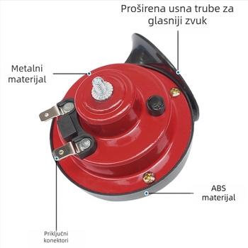 Modifikacija automobila, motocikla, akumulatora, automobila 12V, pužne trube, visokotonca, univerzalne zviždaljke 24V, vodootporne, električne trube za automobil