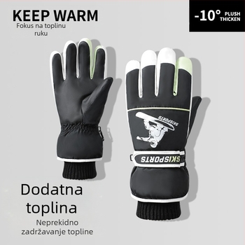 Zimske skijaške rukavice za muškarce, vjetrootporne, vodootporne, neklizajuće, s flis podstavom, za tople zimske planinarske i jahačke aktivnosti, sa zaslonom osjetljivim na dodir