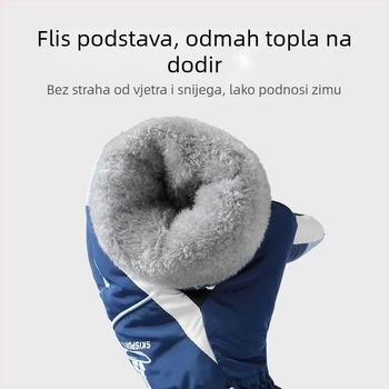 Zimske skijaške rukavice za muškarce, vjetrootporne, vodootporne, neklizajuće, s flis podstavom, za tople zimske planinarske i jahačke aktivnosti, sa zaslonom osjetljivim na dodir