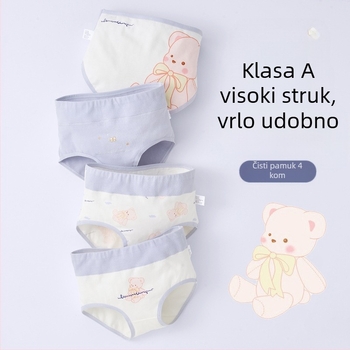 Dječje donje rublje za djevojčice trokutasto visokog struka, pamuk klase A, pamučne kratke hlačice za djevojčice od 6-12 godina, bez kopče, veleprodaja