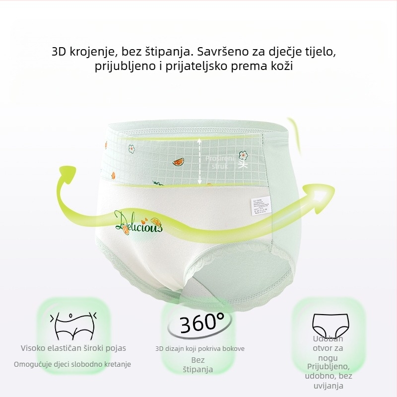 Dječje donje rublje za djevojčice trokutasto visokog struka, pamuk klase A, pamučne kratke hlačice za djevojčice od 6-12 godina, bez kopče, veleprodaja