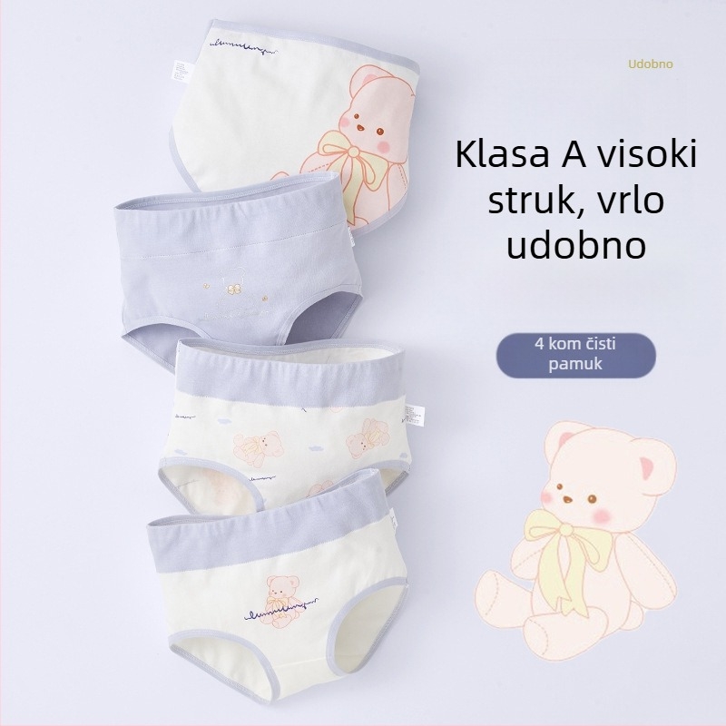 Dječje donje rublje za djevojčice trokutasto visokog struka, pamuk klase A, pamučne kratke hlačice za djevojčice od 6-12 godina, bez kopče, veleprodaja