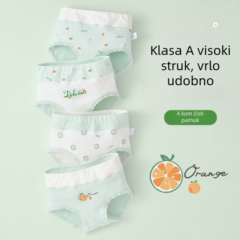 Dječje donje rublje za djevojčice trokutasto visokog struka, pamuk klase A, pamučne kratke hlačice za djevojčice od 6-12 godina, bez kopče, veleprodaja