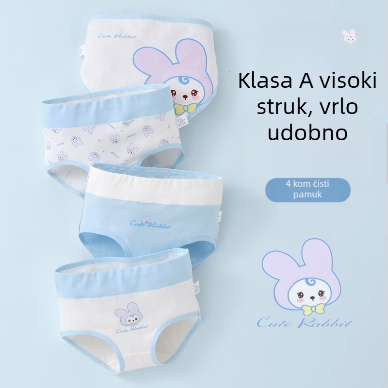 Dječje donje rublje za djevojčice trokutasto visokog struka, pamuk klase A, pamučne kratke hlačice za djevojčice od 6-12 godina, bez kopče, veleprodaja