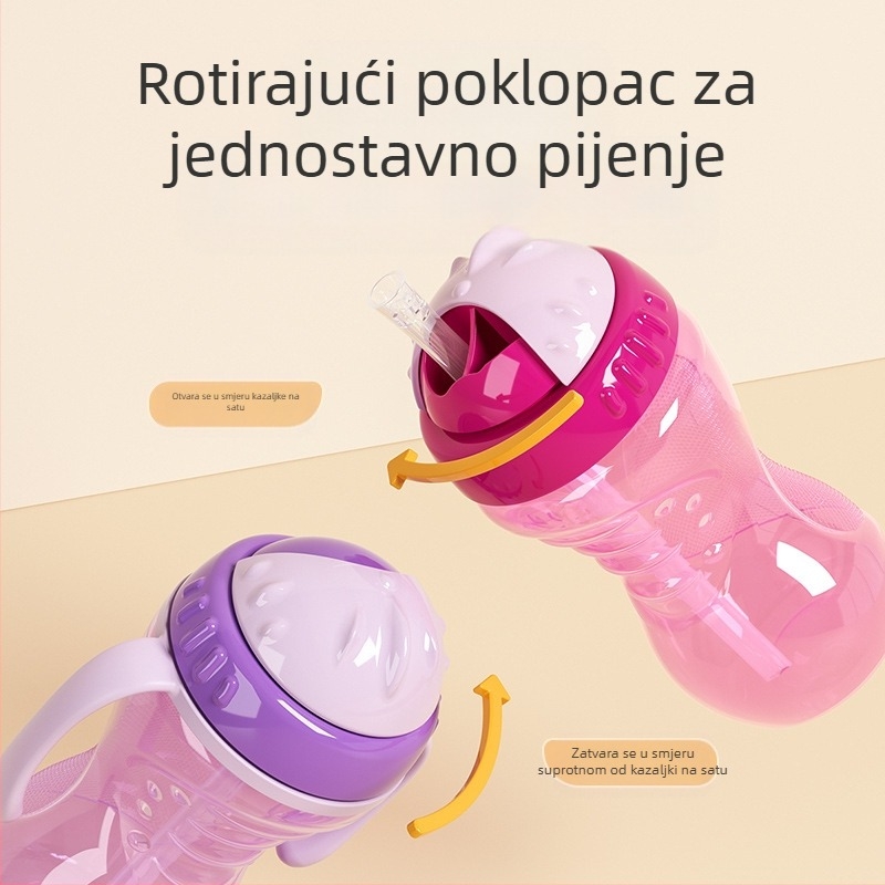 Prekogranična vanjska trgovina, vruća prodaja za bebe s ručkom od pp materijala, šalica za piće, šalica za piće, otporna na padove