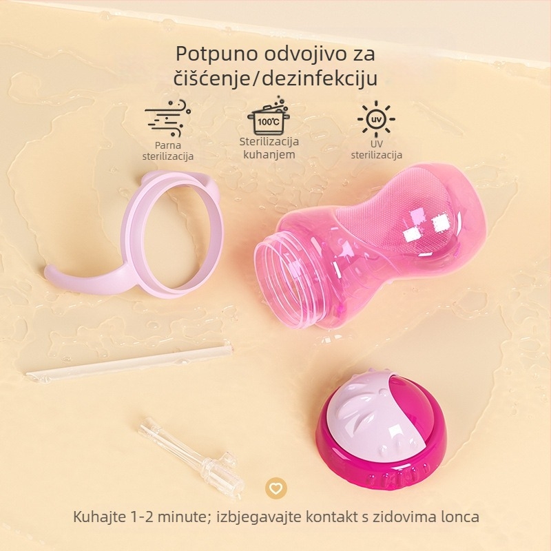 Prekogranična vanjska trgovina, vruća prodaja za bebe s ručkom od pp materijala, šalica za piće, šalica za piće, otporna na padove