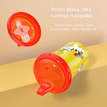 Veleprodaja ravnih šalica 260 ml s četiri boje životinjskog printa, šalica za piće za bebe s pačjim kljunom, izvoz dječje šalice za vodu