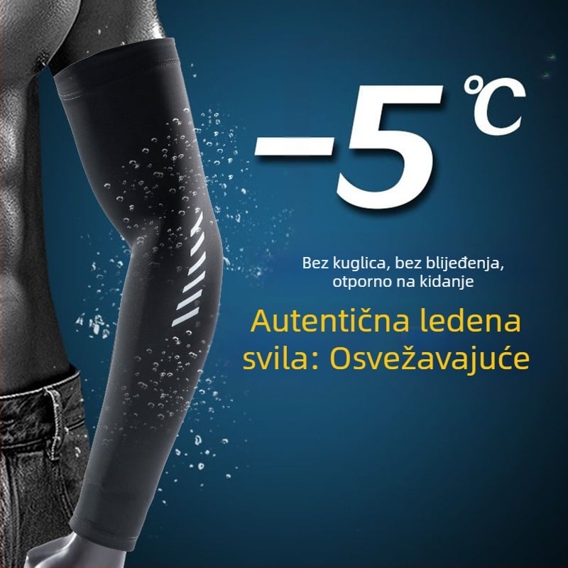 Muški ljetni ledeni rukav za zaštitu od sunca, upija znoj, prozračni, UV zaštita, zaštita za ruke na otvorenom, za vožnju, veleprodaja ledeno svilenih navlaka za rukave