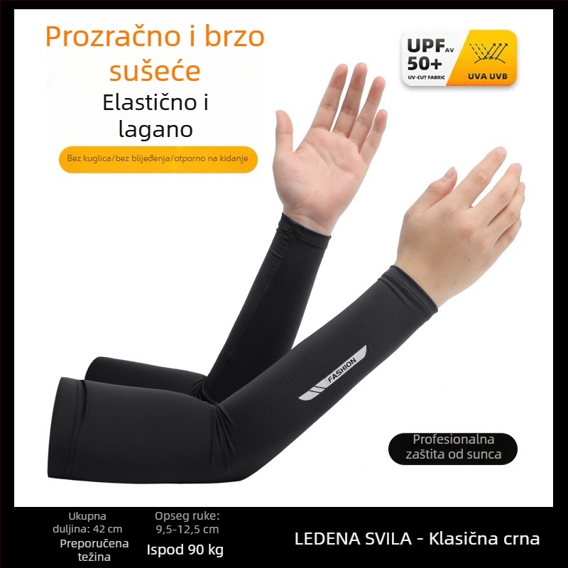 Muški ljetni ledeni rukav za zaštitu od sunca, upija znoj, prozračni, UV zaštita, zaštita za ruke na otvorenom, za vožnju, veleprodaja ledeno svilenih navlaka za rukave