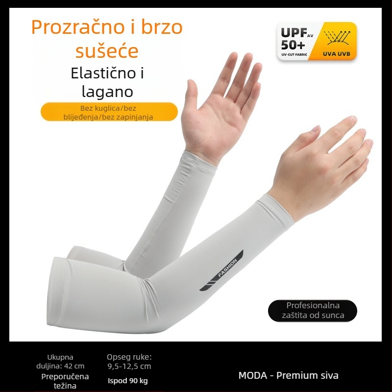 Muški ljetni ledeni rukav za zaštitu od sunca, upija znoj, prozračni, UV zaštita, zaštita za ruke na otvorenom, za vožnju, veleprodaja ledeno svilenih navlaka za rukave