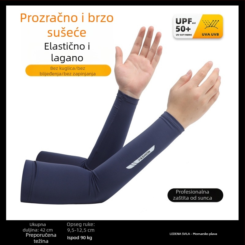 Muški ljetni ledeni rukav za zaštitu od sunca, upija znoj, prozračni, UV zaštita, zaštita za ruke na otvorenom, za vožnju, veleprodaja ledeno svilenih navlaka za rukave