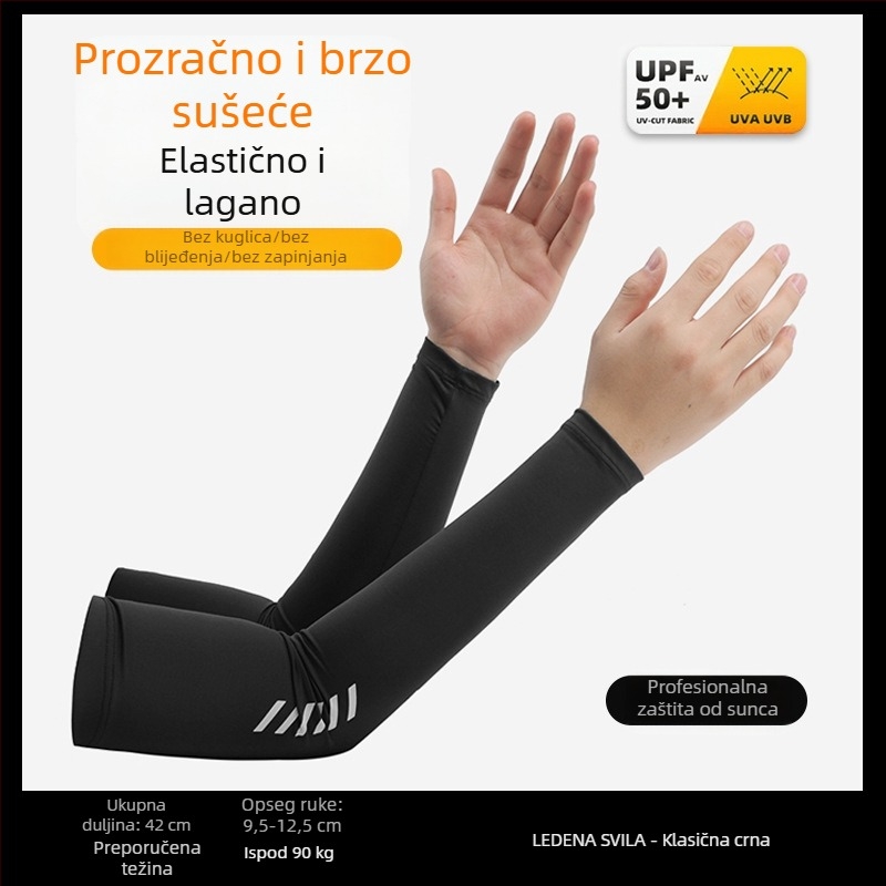 Muški ljetni ledeni rukav za zaštitu od sunca, upija znoj, prozračni, UV zaštita, zaštita za ruke na otvorenom, za vožnju, veleprodaja ledeno svilenih navlaka za rukave