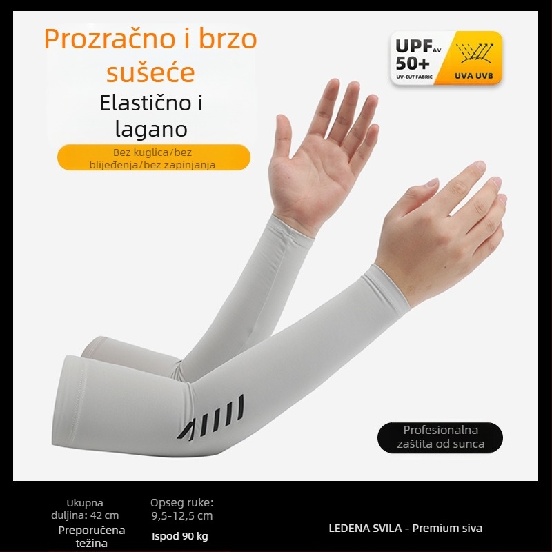 Muški ljetni ledeni rukav za zaštitu od sunca, upija znoj, prozračni, UV zaštita, zaštita za ruke na otvorenom, za vožnju, veleprodaja ledeno svilenih navlaka za rukave