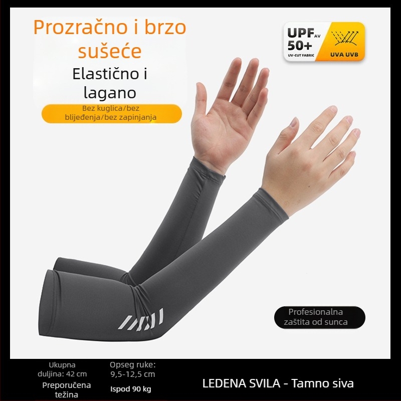 Muški ljetni ledeni rukav za zaštitu od sunca, upija znoj, prozračni, UV zaštita, zaštita za ruke na otvorenom, za vožnju, veleprodaja ledeno svilenih navlaka za rukave
