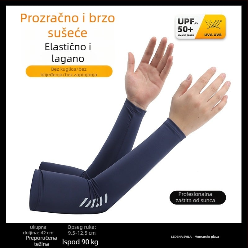 Muški ljetni ledeni rukav za zaštitu od sunca, upija znoj, prozračni, UV zaštita, zaštita za ruke na otvorenom, za vožnju, veleprodaja ledeno svilenih navlaka za rukave